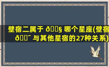 壁宿二属于 🐧 哪个星座(壁宿 🐯 与其他星宿的27种关系)